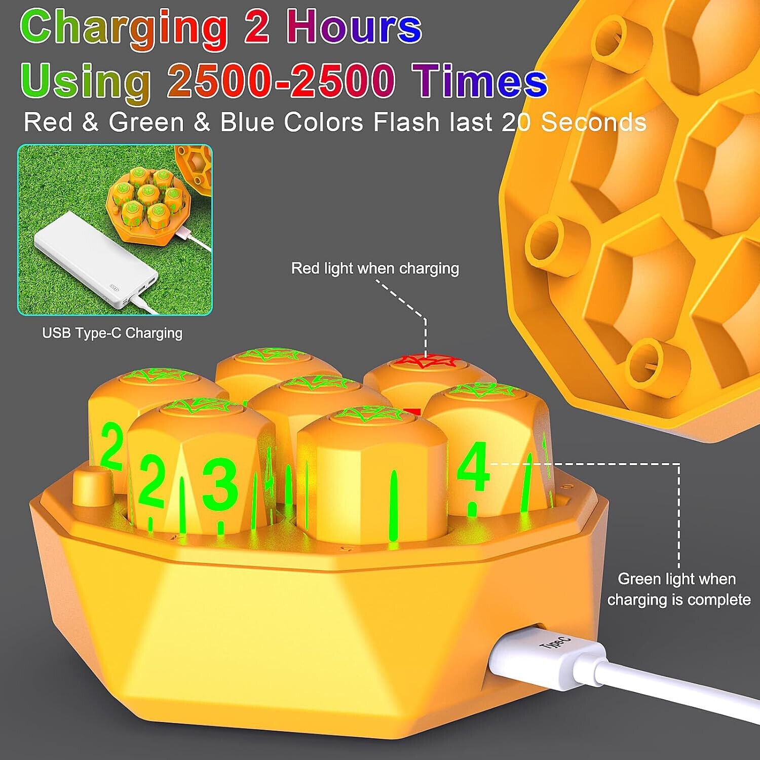 Rechargeable Light Up DND Dice 7PCS Set Luminous Glow LED Dices Charging Box