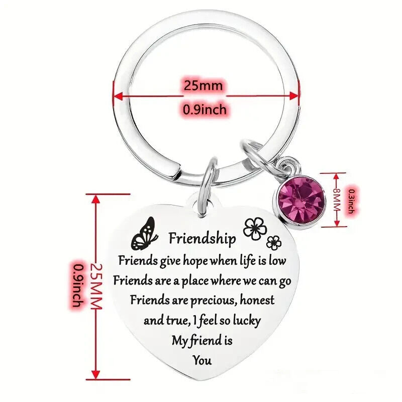 FRIENDSHIP HOPE HONEST Stainless Steel KeyRING BIRTHDAY VALENTINES SPECIAL DAY