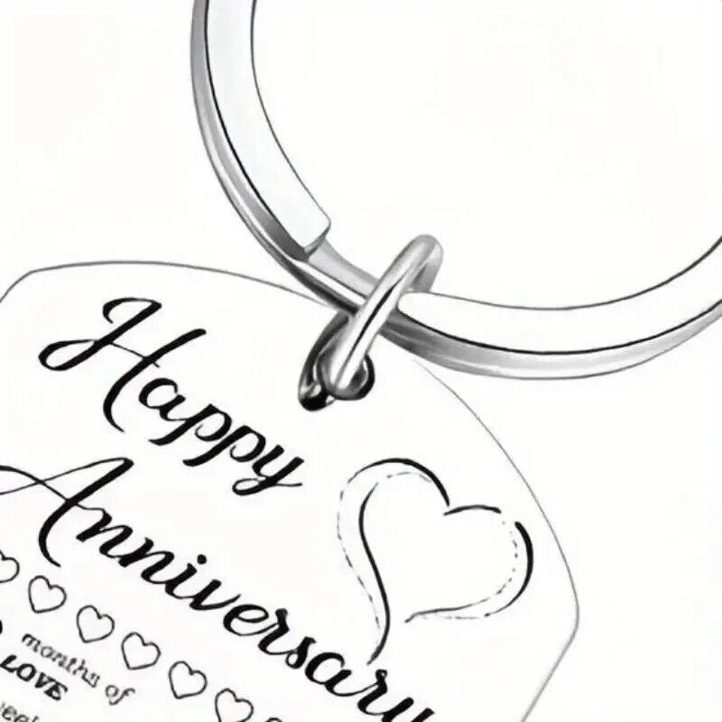 HAPPY Anniversary LOVE Keychain Keyring Gift Husband Anniversary Valentines