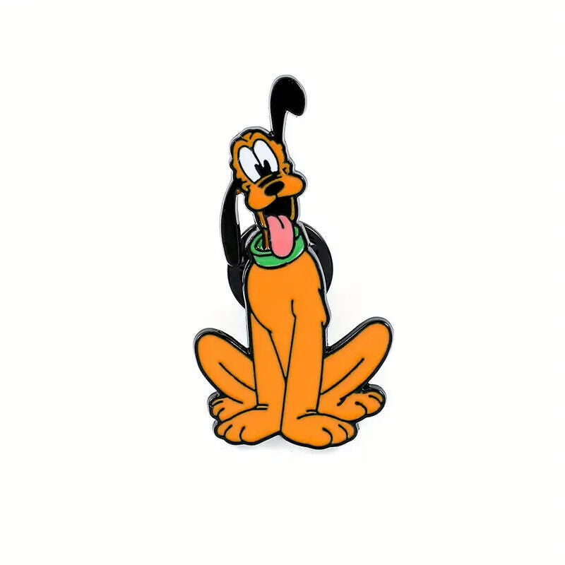 PLUTO GOOFY Metal Enamel Pin Badge TV SHOW CARTOON MOVIE MICKEY MOUSE CHAIN GANG