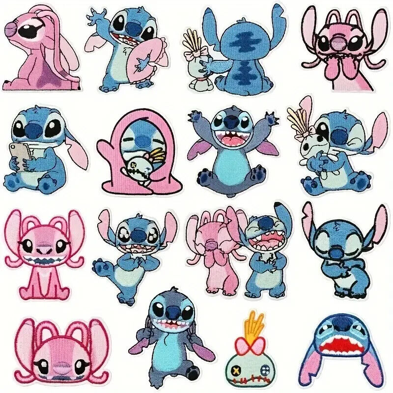 STITCH ANGEL EMBROIDERED BADGE SEW ON IRON ON PATCH LILO AND STITCH