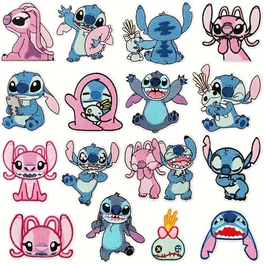 STITCH ANGEL EMBROIDERED BADGE SEW ON IRON ON PATCH LILO AND STITCH