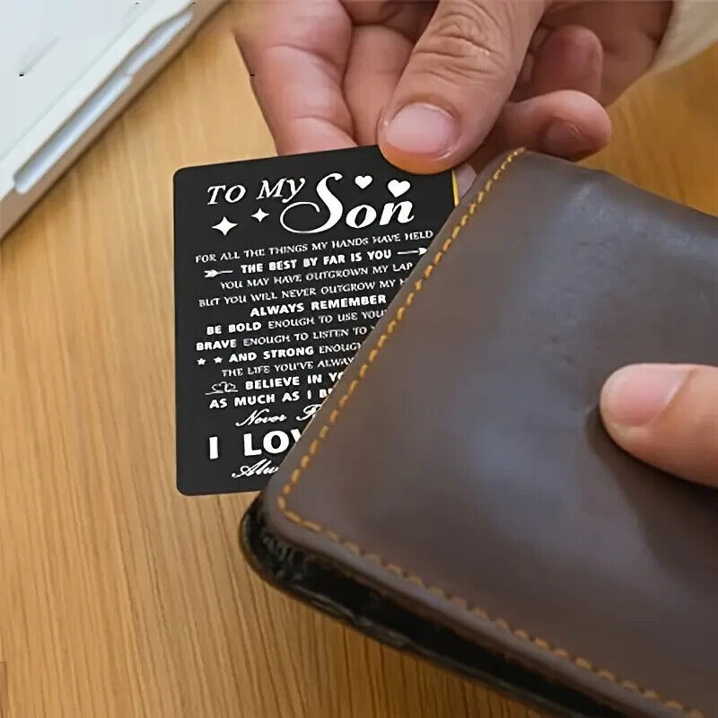 To My Son Wallet Insert Card Gift Idea Card With Message pvc love
