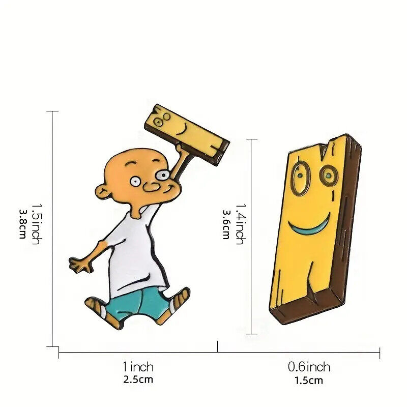 ED EDD n EDDY JOHNNY & PLANK Metal Enamel Pin Badge CARTOON NICKELODEON KIDS