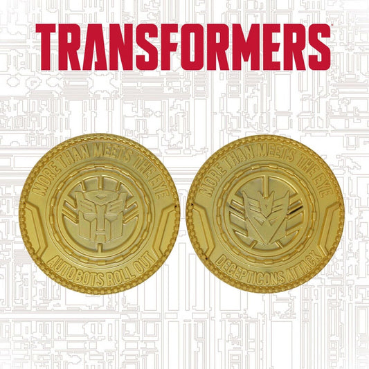 TRANSFORMERS AUTOBOT & DECEPTICON 24K GOLD PLATED SET OF MEDALLIONS LIMITED