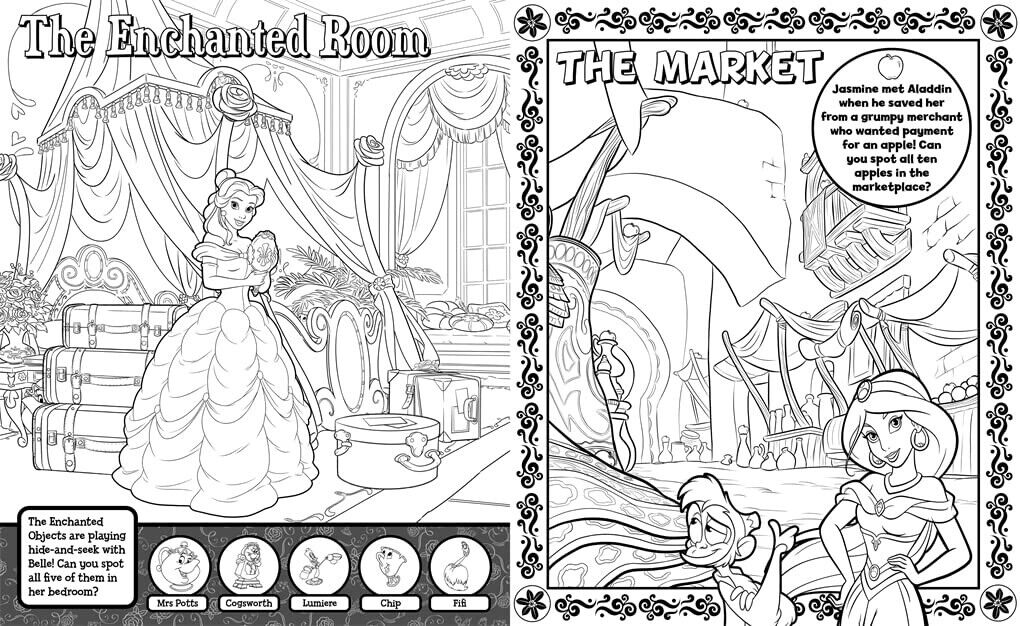 DISNEY PRINCESS COLOURING BOOK SEARCH & FIND ACTIVITY BOOK FOR GIRLS CHILDREN