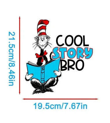 DR SUESS IRON-ON TRANSFER CAT IN A HAT BE KIND HORTON LORAX BLUE FISH