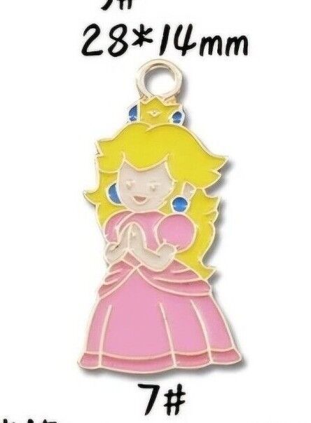 Nintendo Super Mario 2D Enamel Keyring Keychain Princess Toad Yoshi Toad Luigi