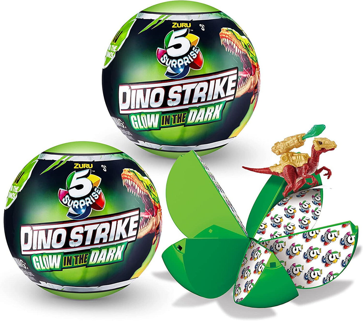 ZURU 5 SURPRISE 7781 5 Surprise Dino Strike Glow in The Dark, Double Pack