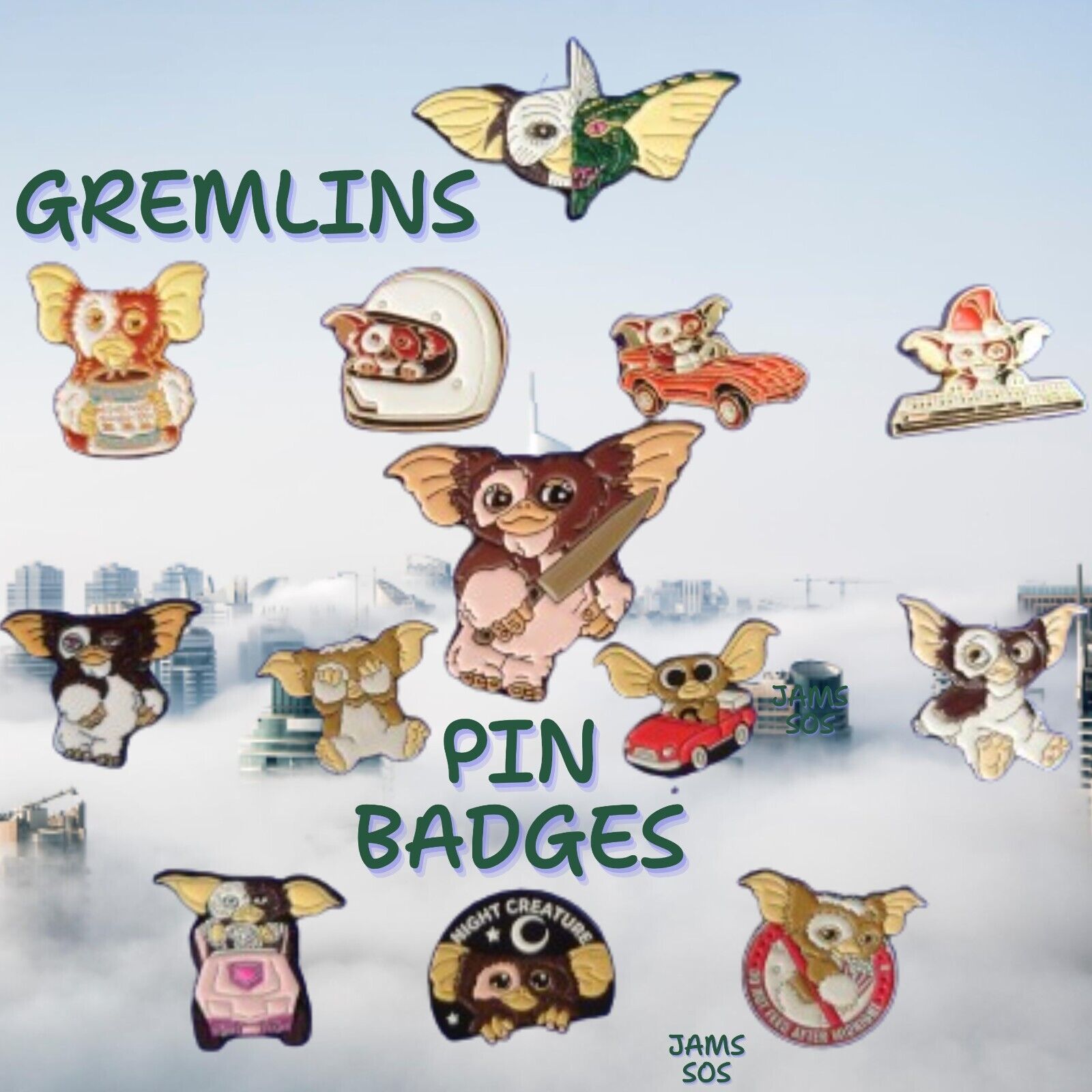Gremlins Gizmo Metal Enamel Pin Badge Brooch Lapel Backpack Bag Purse STRIPE