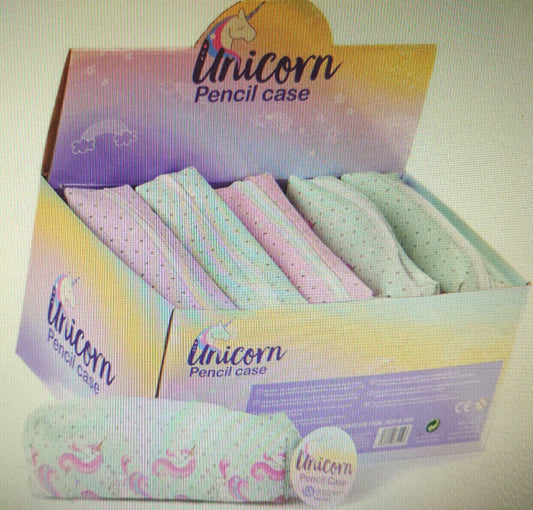 PENCIL CASE UNICORN PRINT School College Uni Make Up bag with zip UK SELLER