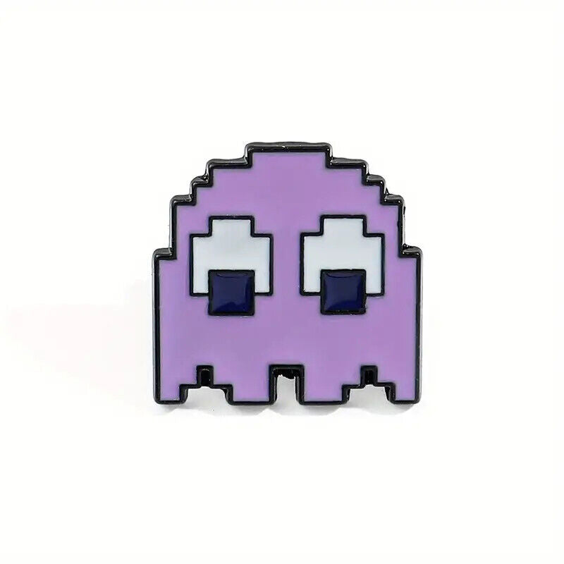PACMAN Enamel Pin Badge GHOST BANDI NINTENDO GAME GAMING PAC MAN BLUE YELLOW