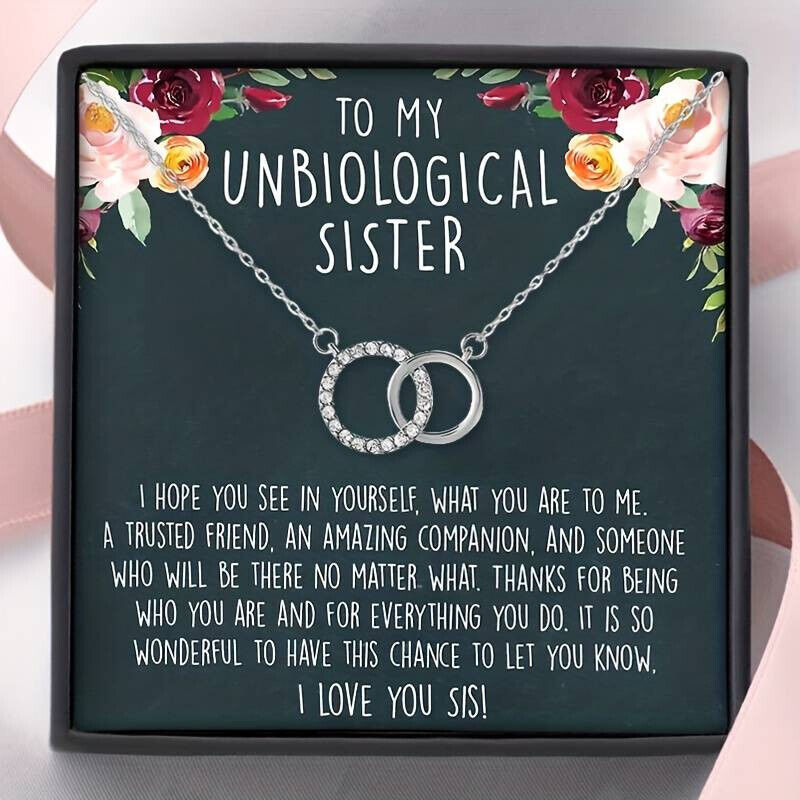 FRIENDS Gift Unbiological Sister Silver Necklace Christmas VALENTINES birthday
