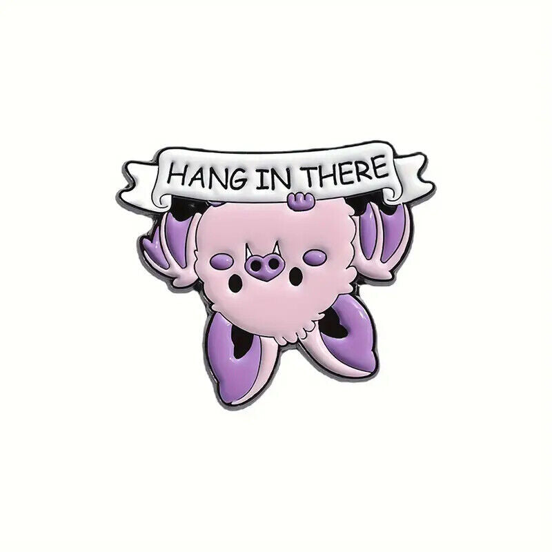 ANIMAL Metal Enamel Pin Badge Retro Kids Adult Teen BAT SLOTH  SEAL PARROT QUOTE