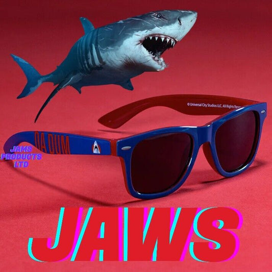 Official Jaws DA DUM BLUE RED Sunglasses Summer Movie Adults Teen SHARK Horror