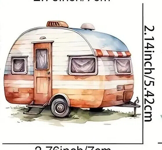 CAMPING CAMPER IRON-ON TRANSFER LOVE HIPPY FRIENDS TRAVEL GLAMP ADVENTURE FLORAL