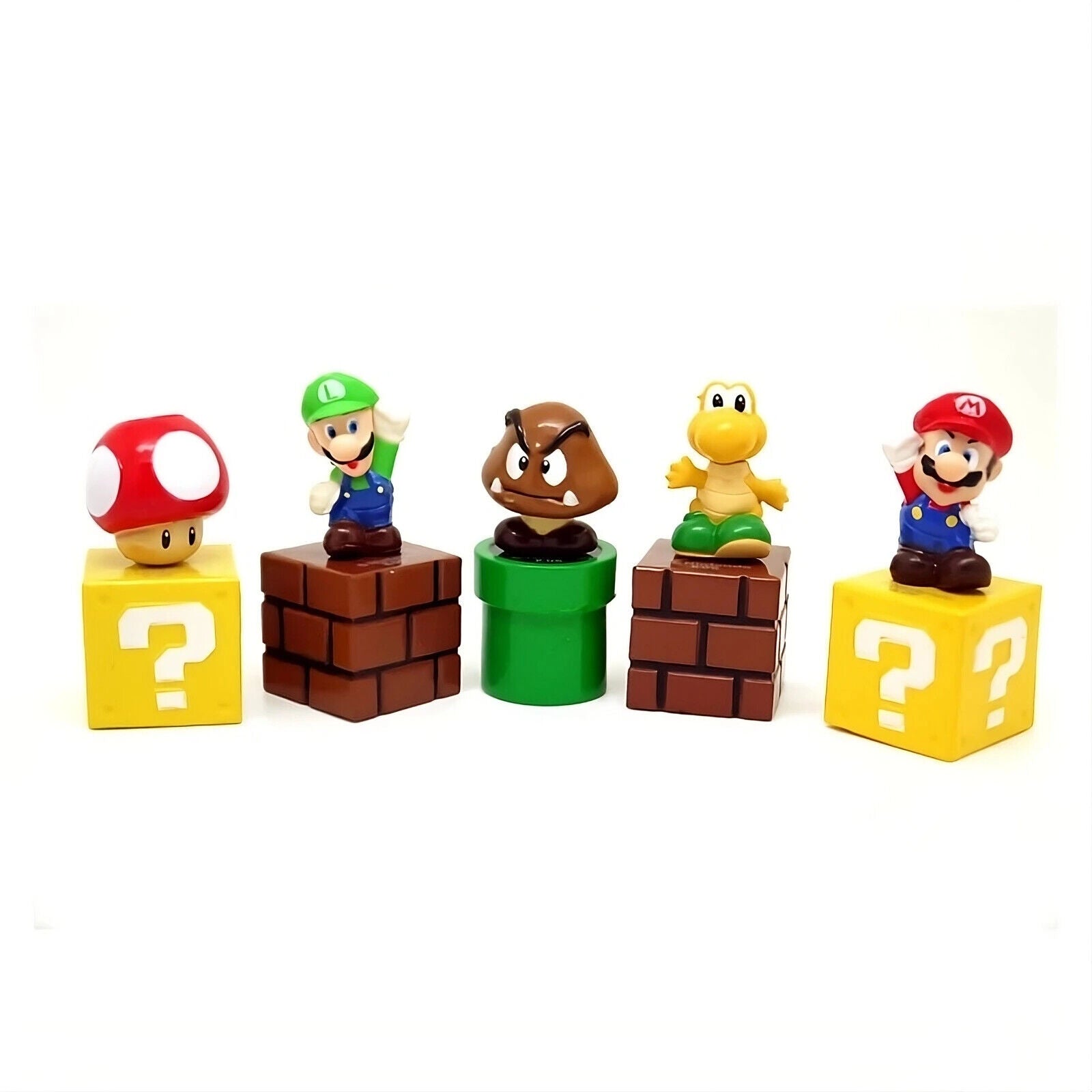5Pcs Super Mario Bros Mini Figures Toys BORHTERS LUIGI TOAD KOOPA GOOMBA SET