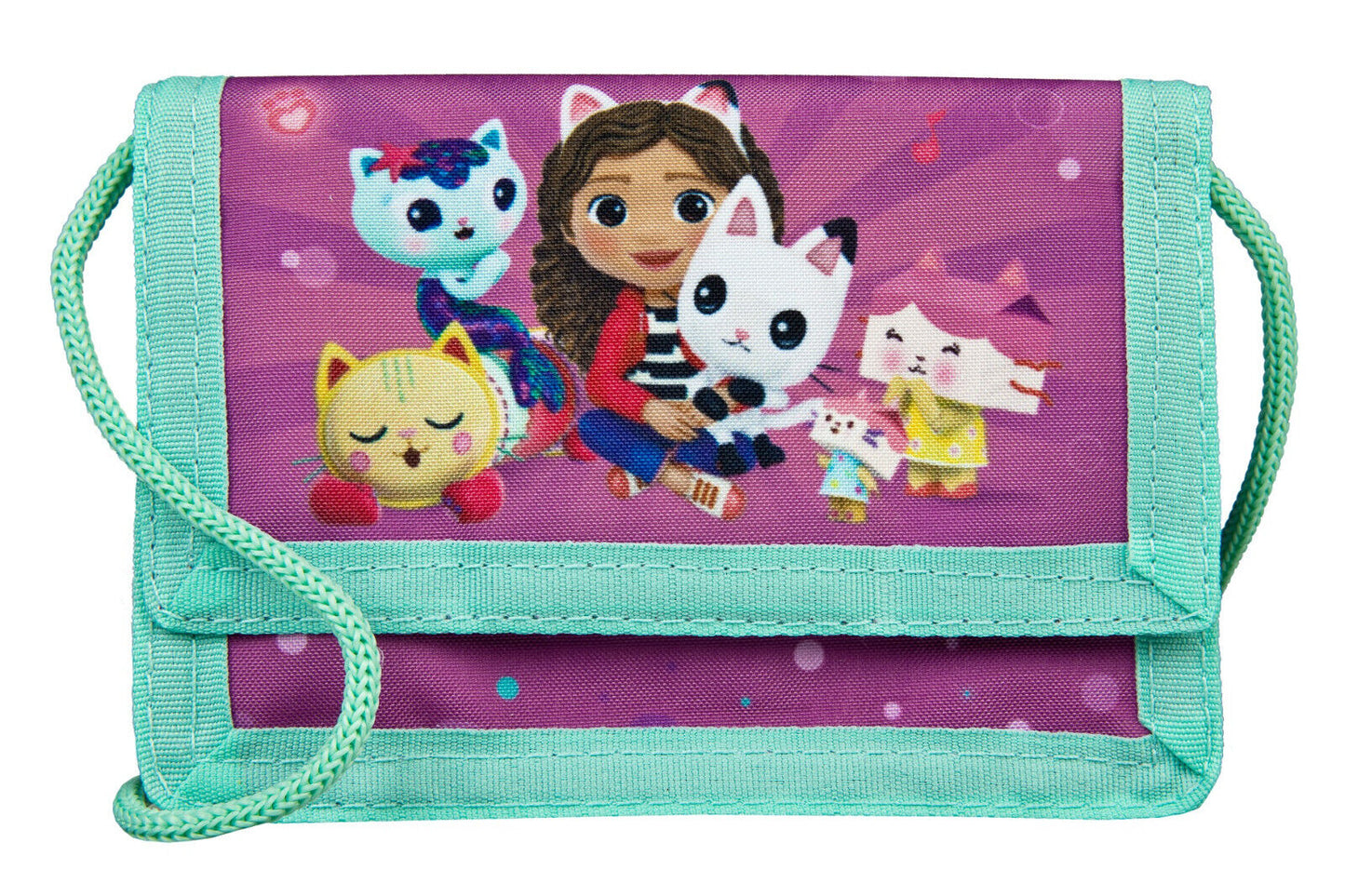 Gabby's Dollhouse Wallet Purse With Strap Official Purple Netflix Cat Christmas