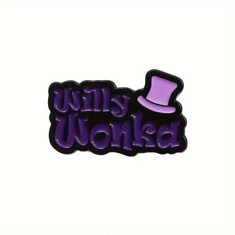WILLY WONKA & THE CHOCOLATE FACTORY Metal Enamel Pin Badge BAR TOP HAT FUN