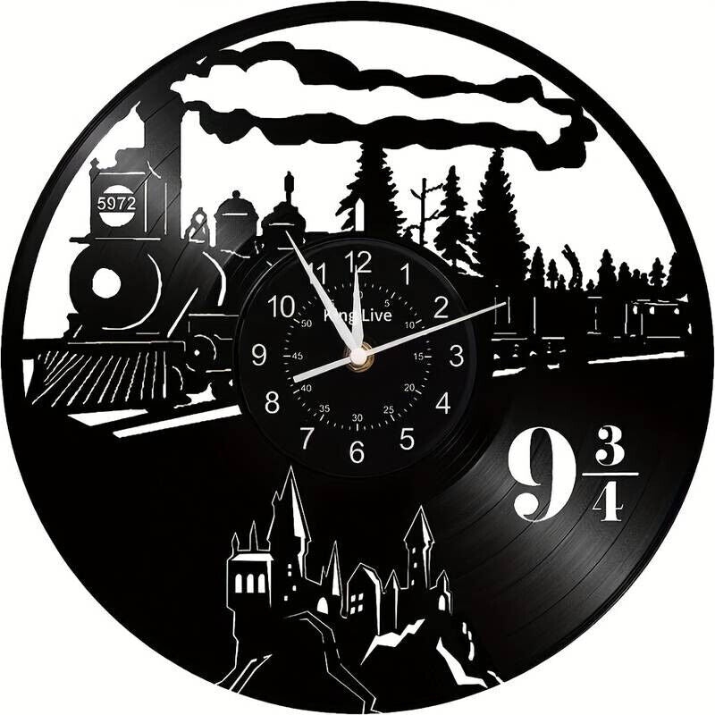Harry Potter Vinyl Wall Clock Gift Art Hogwarts Platform 9 3/4 quarters XMAS