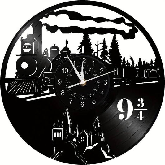 Harry Potter Vinyl Wall Clock Gift Art Hogwarts Platform 9 3/4 quarters XMAS