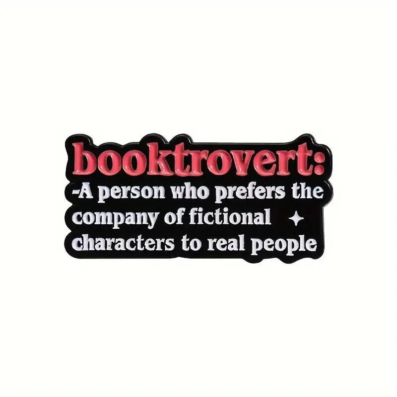 BOOKS BOOK QUOTE Metal Enamel Pin Badge Retro Kids Adult Teen