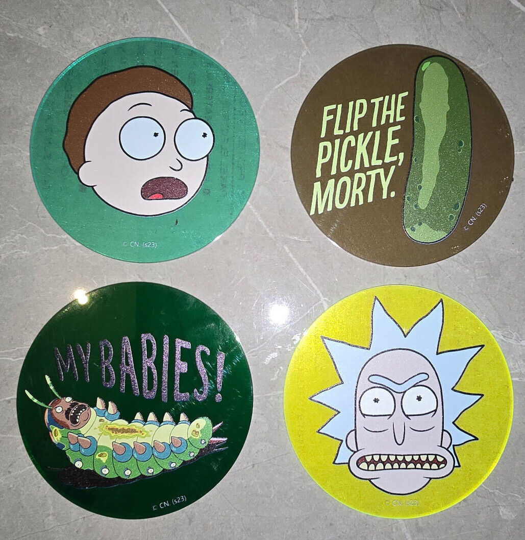 Coaster Rick And Morty Acrylic Coffee Tea Drink Cup Mat Gift Present Cartoon Art