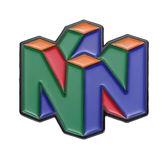 X LARGE Nintendo 64 logo Enamel Pin Badge Retro Games Console N64 Metal Pin NES