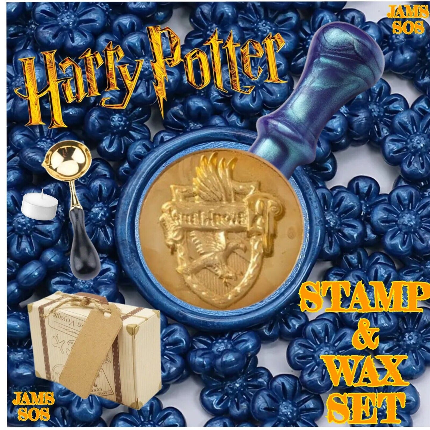 HARRY POTTER WAX WRITING SEAL MELT SET HOGWARTS LETTER GRYFFINDOR RAVENCLAW