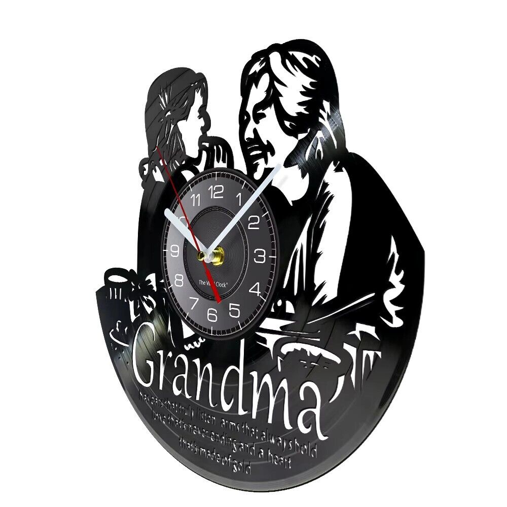 GRANDMA Vinyl Record Wall Clock Decor LOVE MESSAGE GIFT BIRTHDAY MOTHERS DAY