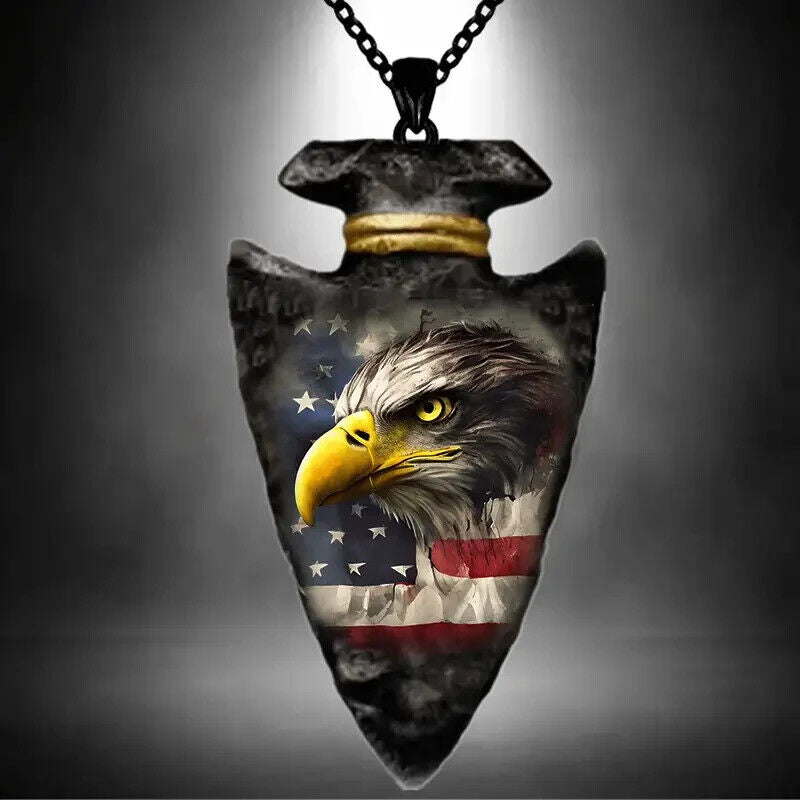 EAGLE USA BALD ARROW HEAD Keyring Pagan Gothic Wicca Gift KEYCHAIN DARK EVIL 2