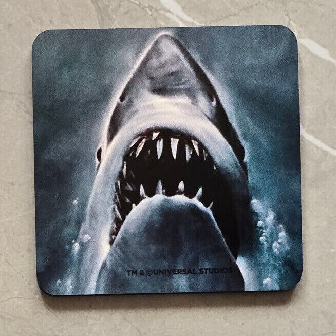 Jaws CLASSIC SWIM COASTER SET Great White Shark Thriller Coffee Tea Drink MOVIE