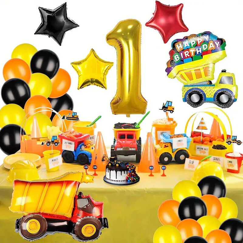 Tractor Birthday Party Decorations Balloons Digger Truck Construction