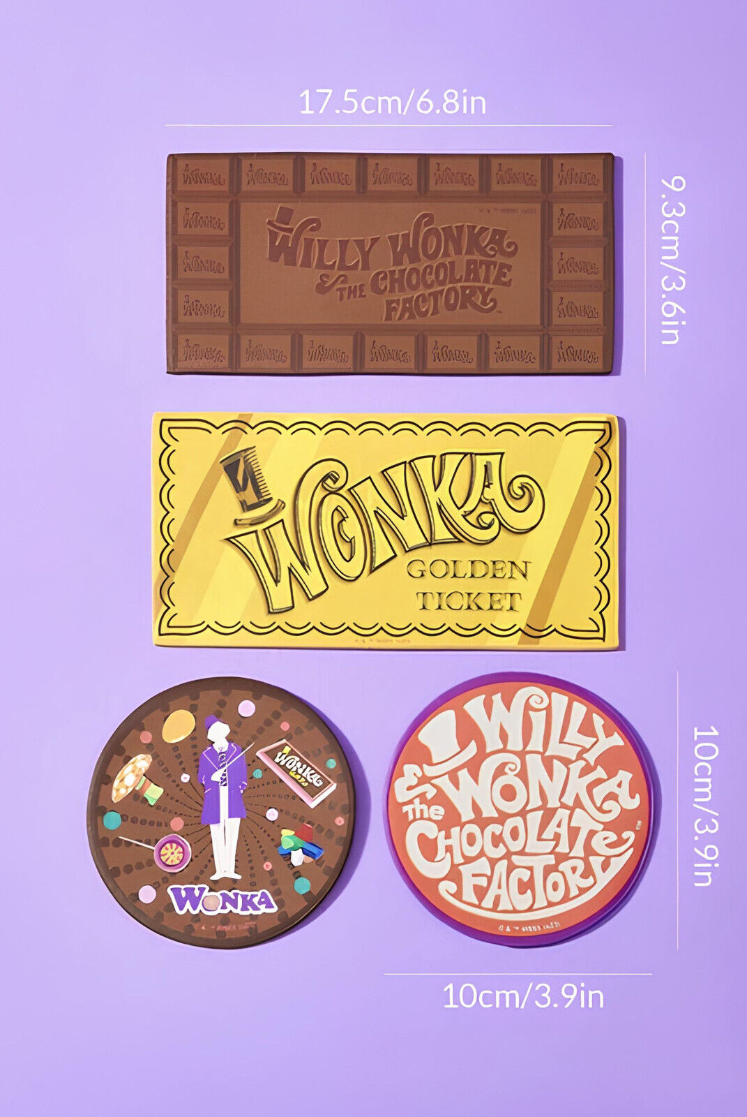 Willy Wonka & The Chocolate Factory Coaster Bar choose yours golden ticket mat