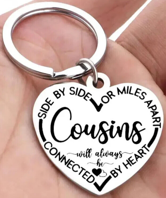 Cousins Will Always Be Keychain Stainless Steel COUSIN Bag BIRTHDAY VALENTINES