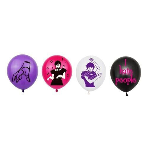 Wednesday Addams Theme Kids Birthday Party Balloons Banner Cupcake Toppers Decor