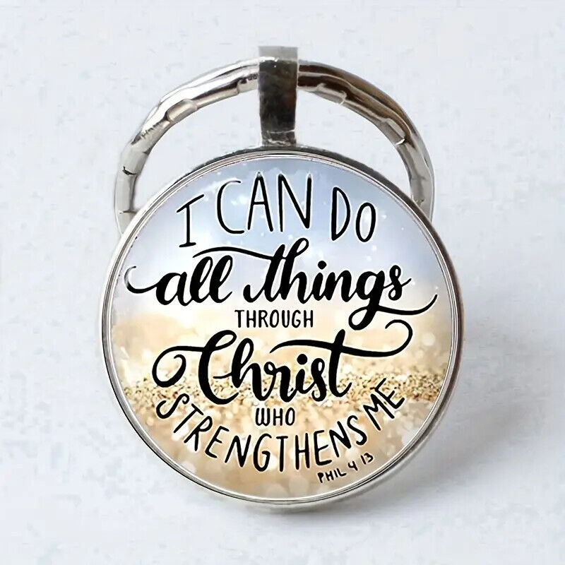 ALL THINGS THROUGH CHRIST WHO STRENGTHENS CHRISTIAN KEYRING KEYCHAIN SISTER GOD