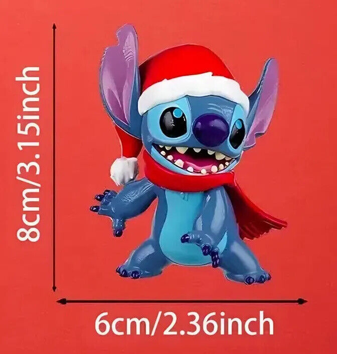 DISNEY LILO & STITCH Tree Pendant Decoration XMAS KIDS ALOHA SANTA HAT