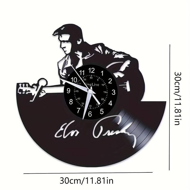 Elvis Vinyl Wall Clock Record Clock Decor Watch Presley King Of Rock N Roll 30CM