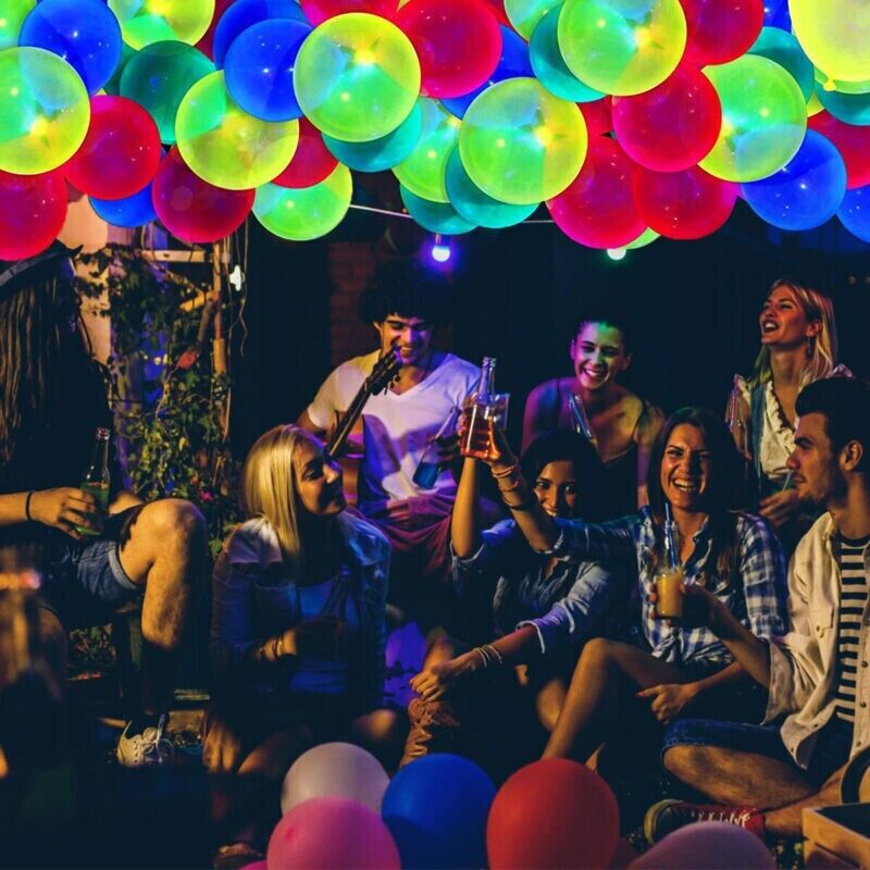 Glow Neon Fluorescent Balloons Garland UV Blacklight Birthday Party Decor UK kid