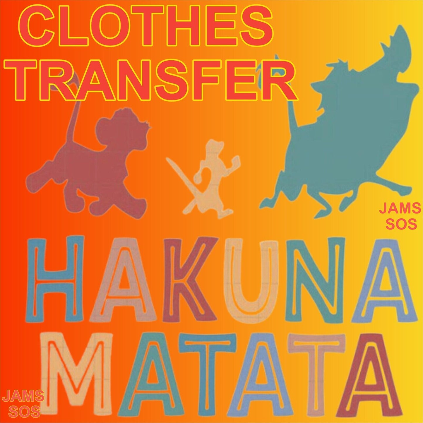 HAKUNA MATATA LION KING CLOTHES TRANSFER IRON ON TSHIRT BAG HOODIE MOVIE DISNEY