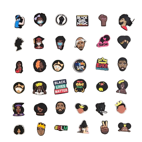 BLM Pride Black Lives Matter Jibbitz Croc Charms BLACK LIVES MATTER AFRO