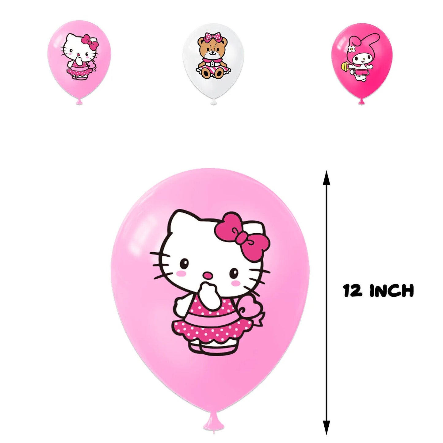 Hello kitty Happy Birthday Balloons Banner Cake Toppers Party Decorations Pink