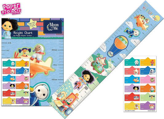 Moon and Me Height Chart & STICKERS 119cm x 21cm OFFCIAL STOCKING FILLING KIDS