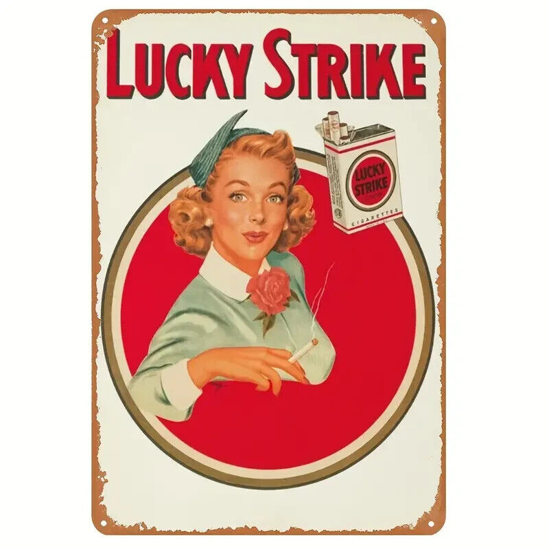 Lucky Strike Retro Metal Aluminium Sign Novelty Gift Home SMOKING TOBACCONIST