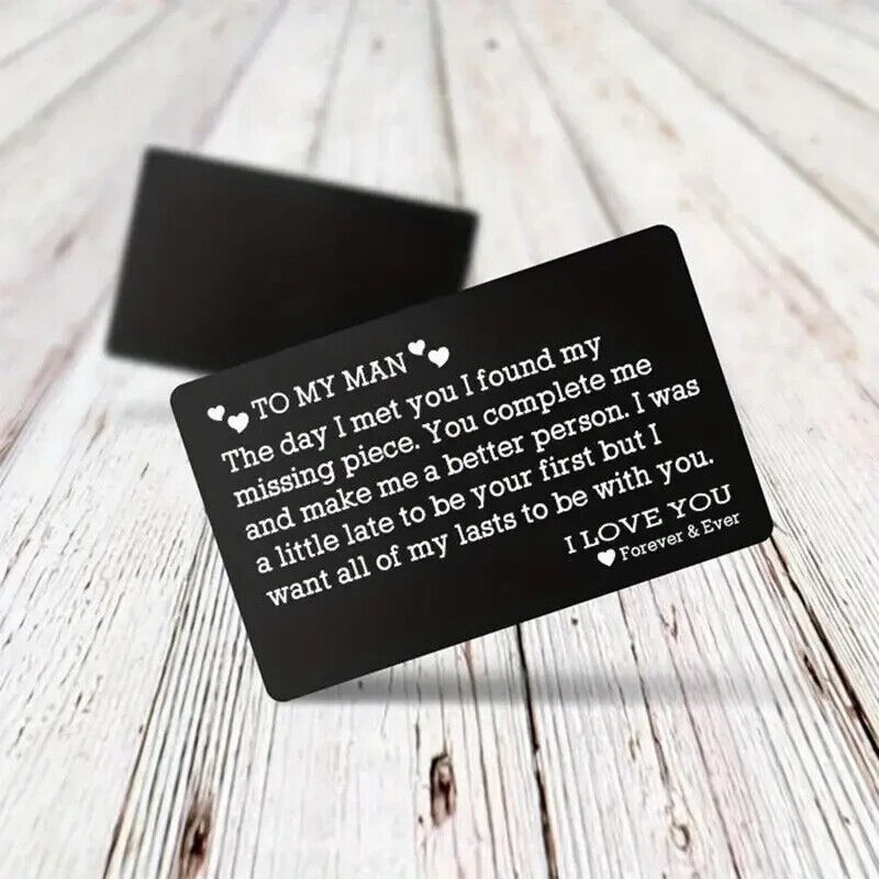 Wallet Insert Card To My Man Gift Idea Card With Message love complete