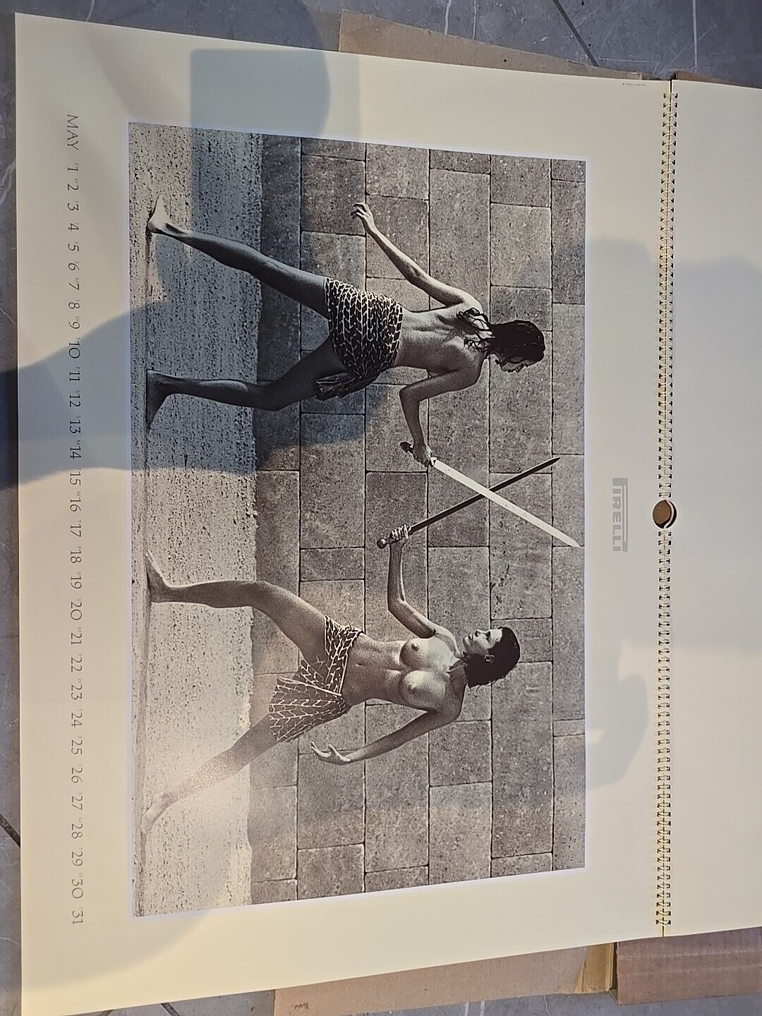 LARGE 1990 Pirelli Calender by Arthur Elgort GLADIATOR VINTAGE LADY CREAM