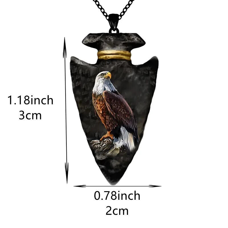 EAGLE USA BALD ARROW HEAD Keyring Pagan Gothic Wicca Gift KEYCHAIN DARK