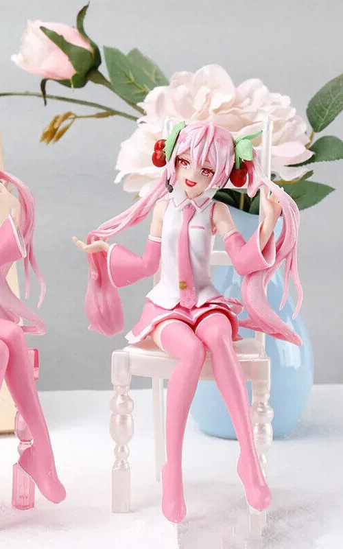 Miku Sakura Hatsune Figure ANIME SITTING GIRL Sega Japan Cherry Authentic