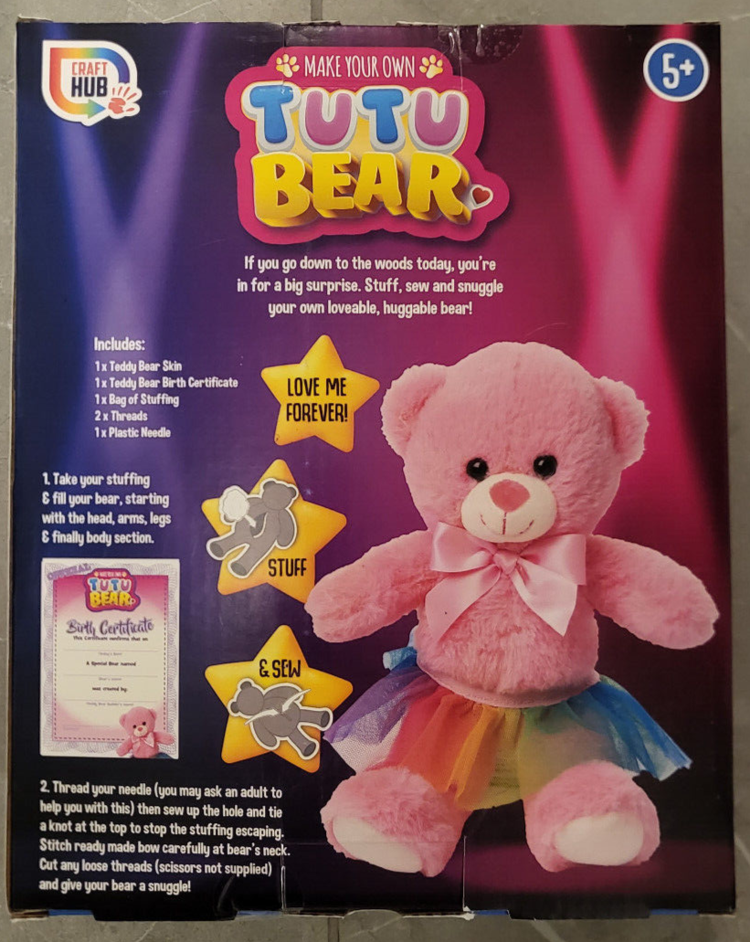 GRAFFIX MAKE YOUR OWN TUTU BEARS PINK BLUE KIDS CERTIFICATE CREATE CRAFTS TOYS
